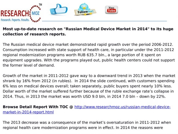 Russian Medical Device Market in 2014