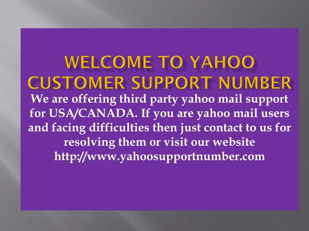 welcome to yahoo customer support number