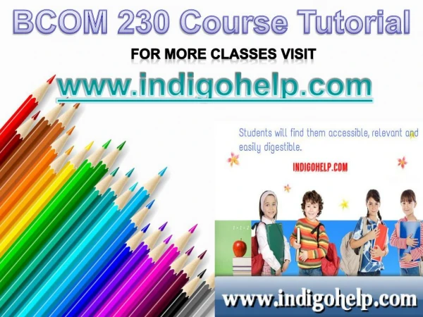 BCOM 230 Course tutorial/ indigohelp