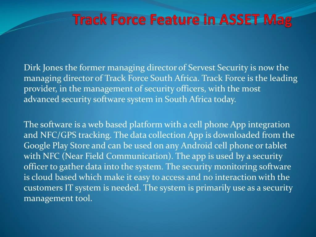 track force feature in asset mag