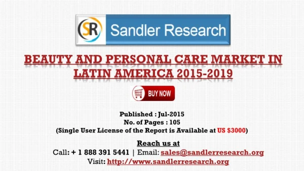 North America – Beauty and Personal Care Market Growth Report to 2019