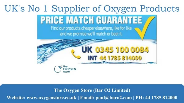 Uk's no 1 supplier of oxygen products