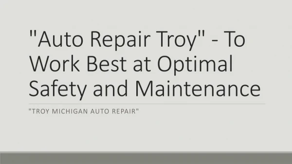 "auto repair Troy Michigan"