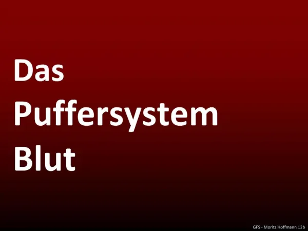 Das Puffersystem Blut