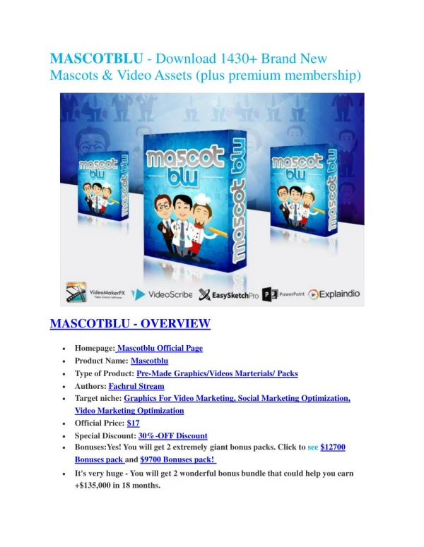 MASCOTBLU review and (SECRET) $13600 bonus
