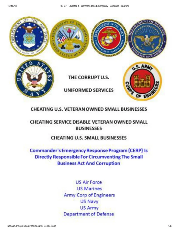 Blog 37 USMC 20150725 09-27 - Chapter 4 - Commander's Emergency Response Program (CERP) Is Directly Responsible For Circ