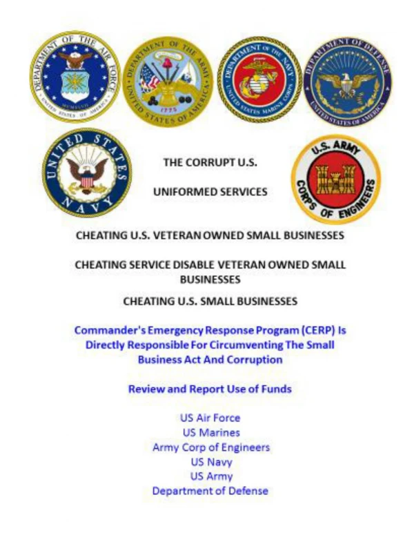 Blog 38 USMC 20150725 11-012 Review and Report Use of Funds - Commander's Emergency Response Program (CERP) Is Responsib