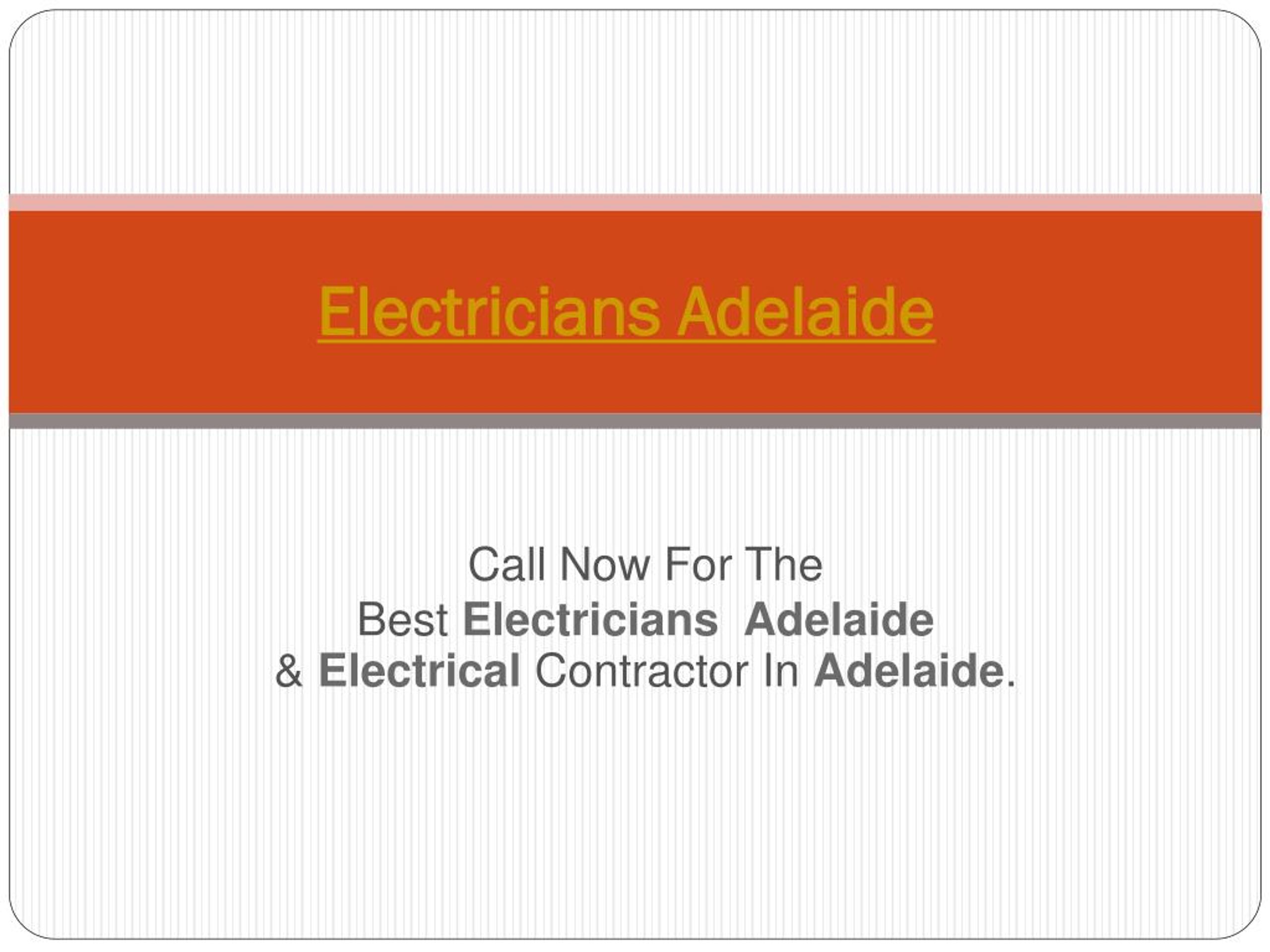 PPT - Electricians Adelaide PowerPoint Presentation, free download - ID ...