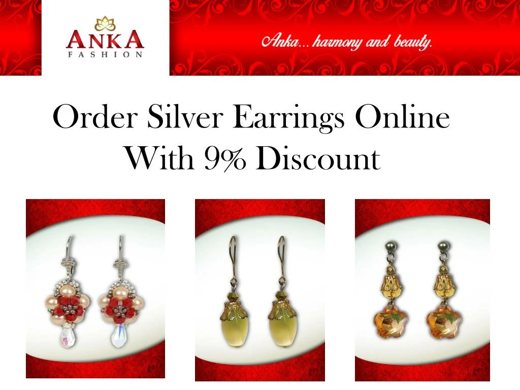 order silver earrings online with 9 discount