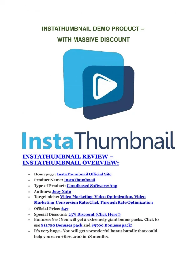 InstaThumbnail review demo-InstaThumbnail FREE bonus
