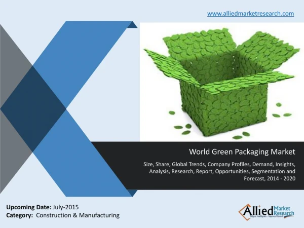 World Green Packaging Market Size, Share, Trends, Analysis, Demand, Opportunities, Forecasts 2014-2020