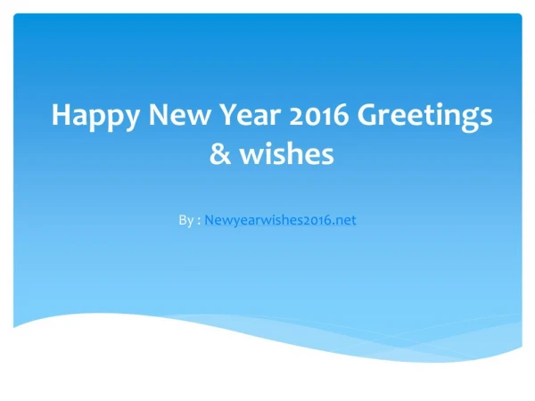 Wishes of New Year 2016
