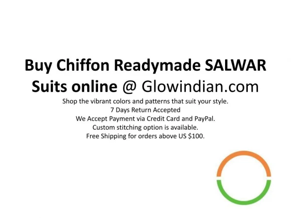 Buy chiffon readymade salwar suits online