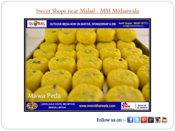 Sweet Shops near Malad - MM Mithaiwala