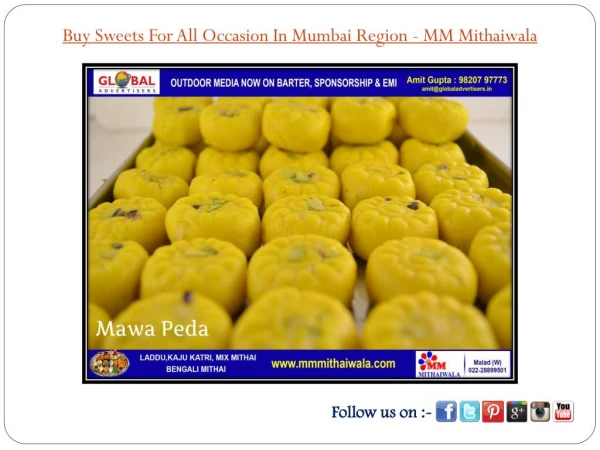 Buy Sweets For All Occasion In Mumbai Region - MM Mithaiwala