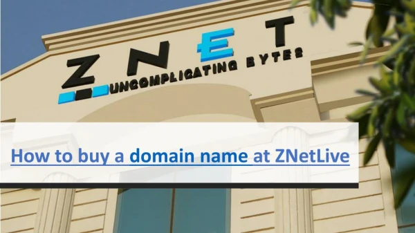 How to Register a Domain Name at ZNetLive