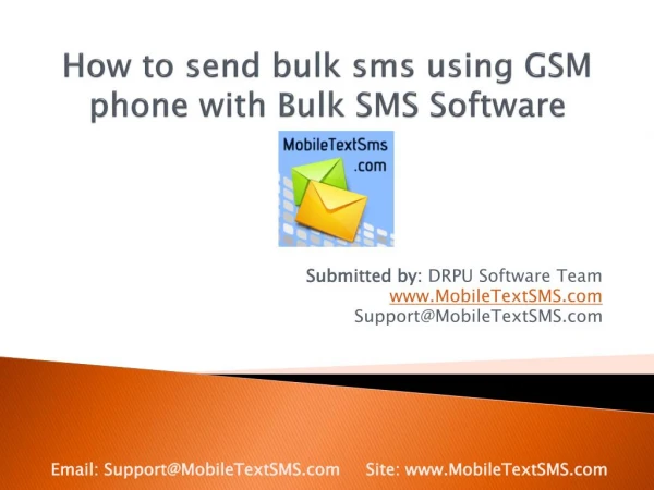 Send bulk sms using GSM phone with Text message Software