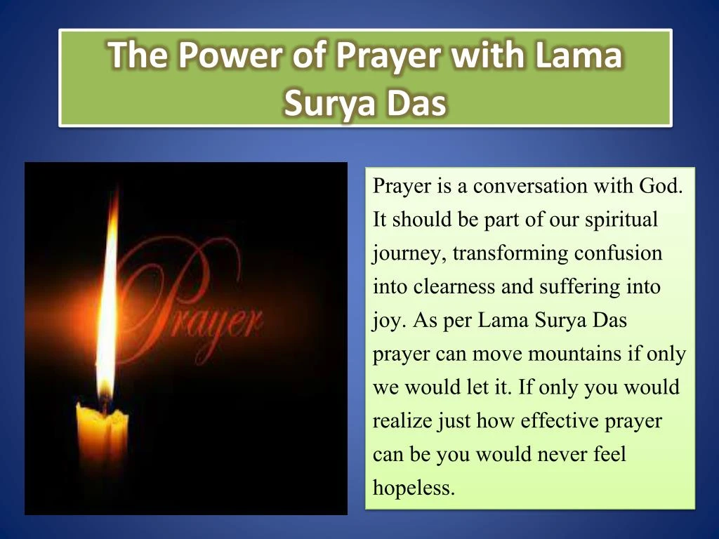 the power of prayer with lama surya das