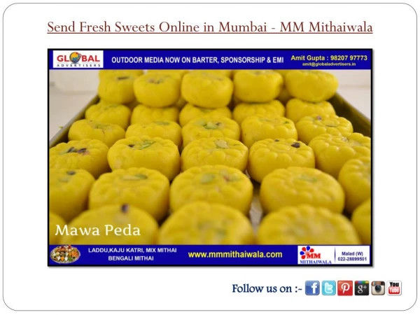 Send Fresh Sweets Online in Mumbai - MM Mithaiwala