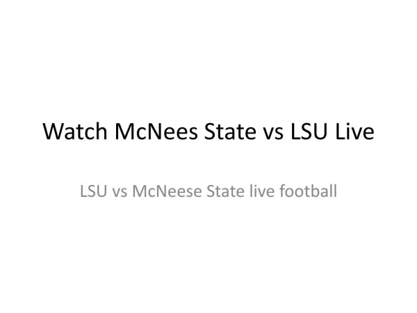 LSU vs McNeese State Live College Football