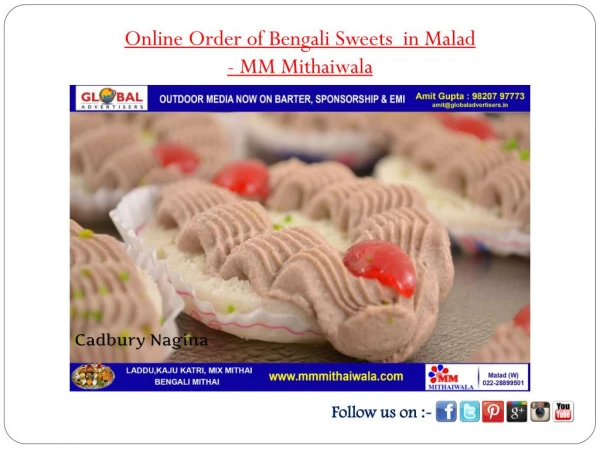 Online Order of Bengali Sweets in Malad - MM Mithaiwala