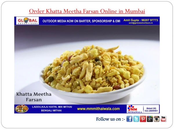 Order Khatta Meetha Farsan Online in Mumbai - MM Mithaiwala