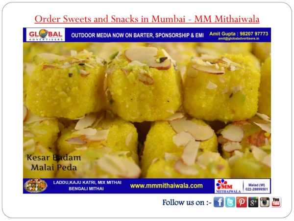 Order Sweets and Snacks in Mumbai - MM Mithaiwala