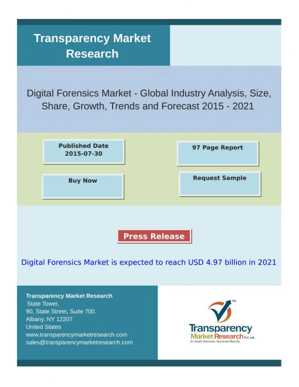 Digital Forensics Market is expected to reach USD 4.97 billion in 2021