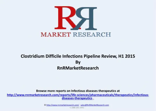 Clostridium Difficile Infections Pipeline Review, H1 2015