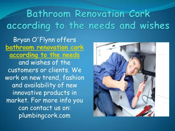 Bathroom Renovation Cork according to the needs and wishes