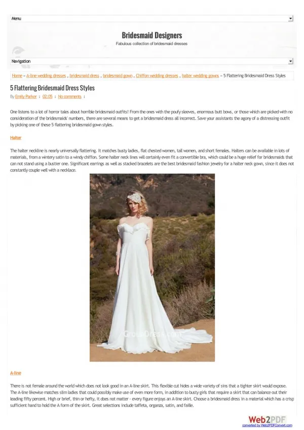 5 Flattering Bridesmaid Dress Styles