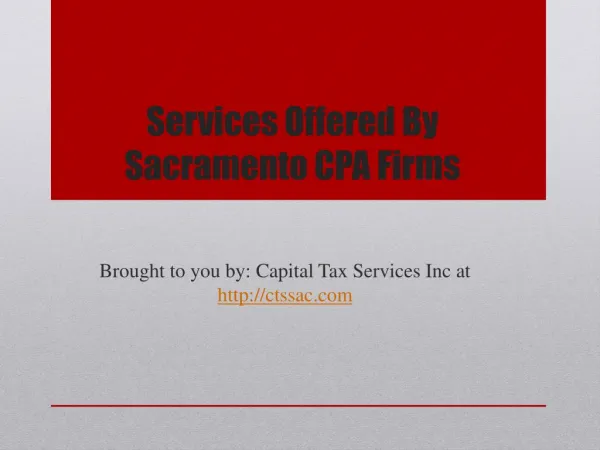 Services Offered By Sacramento CPA Firms