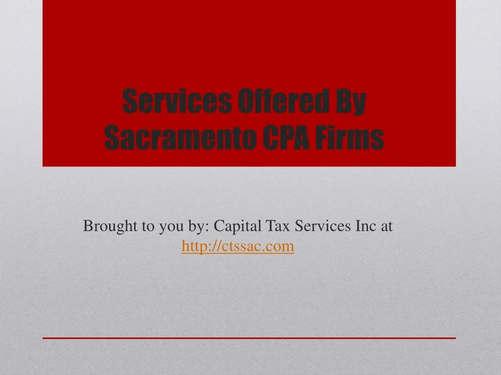 services offered by sacramento cpa firms