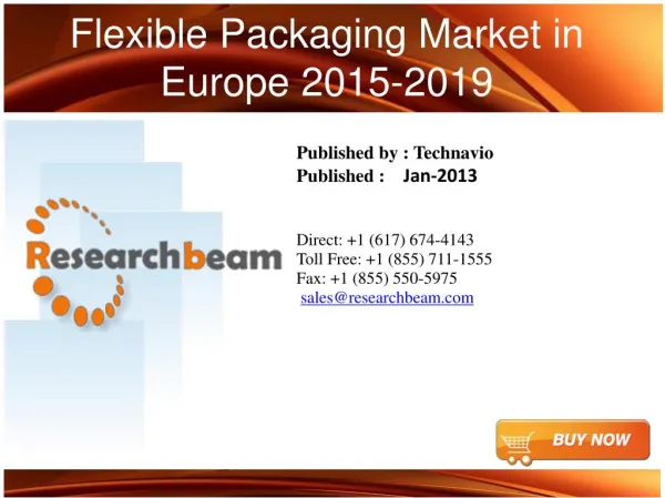 Flexible Packaging in Europe Market Size, Share, Analysis,Industry Trends 2015-2019