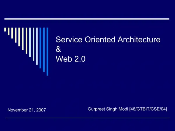 Service Oriented Architecture Web 2.0
