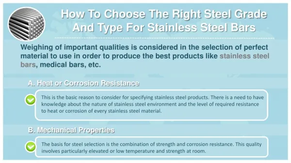 How To Choose The Right Steel Grade And Type For Stainless Steel Bars - Centerlss Grinding - Medical Steel Bars
