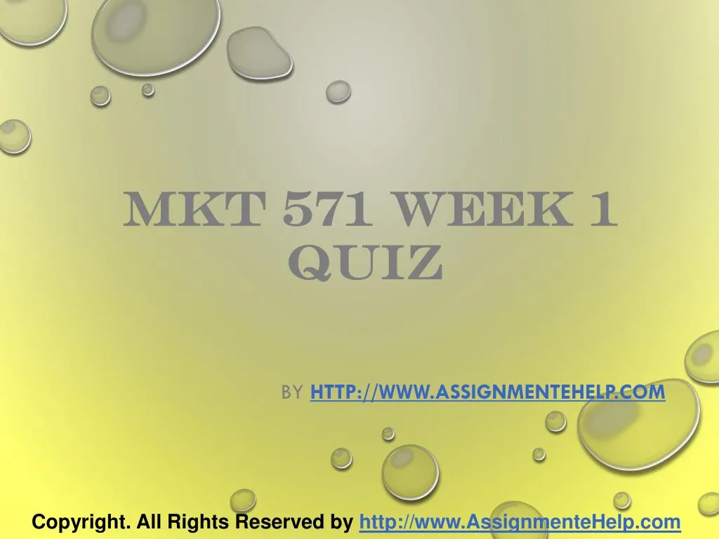 mkt 571 week 1 quiz