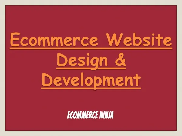 Ecommerce Website Design & Development