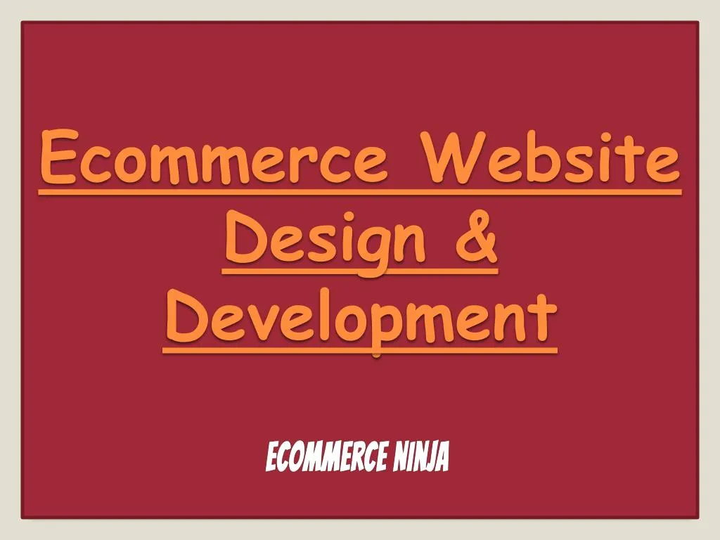 ecommerce website design development