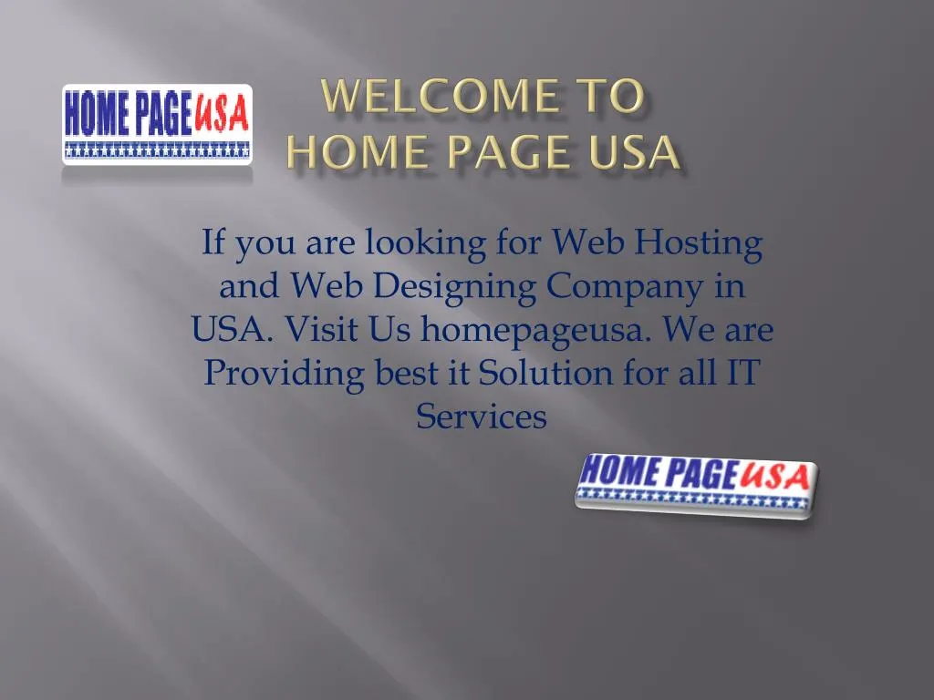 welcome to home page usa
