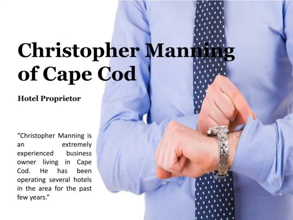 Christopher Manning of Cape Cod_Hotel Proprietor