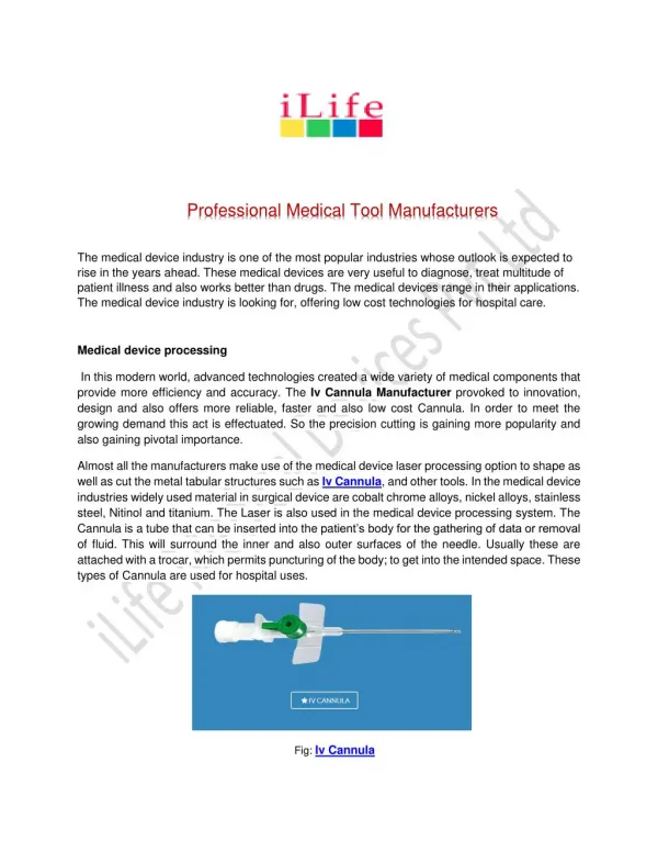 Professional Medical Tool Manufacturers