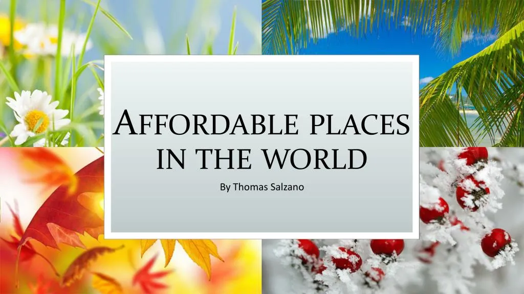 affordable places in the world