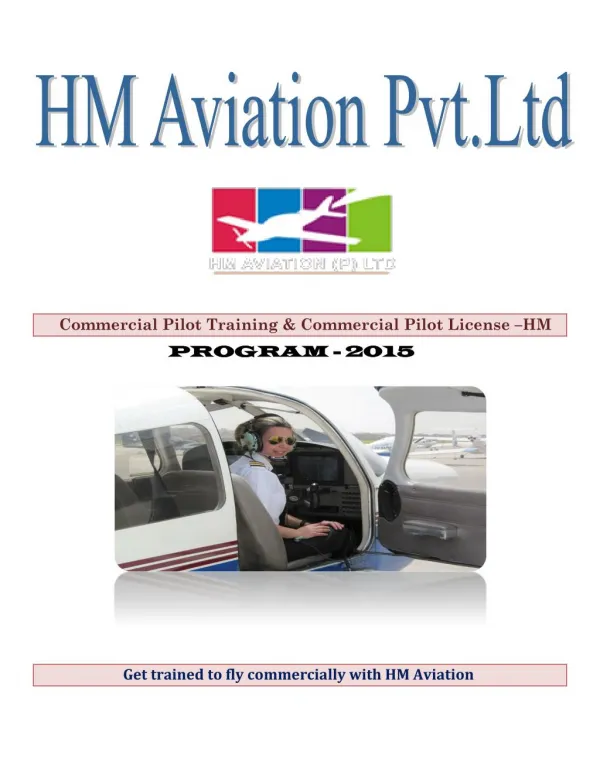 Get trained to fly commercially with HM Aviation