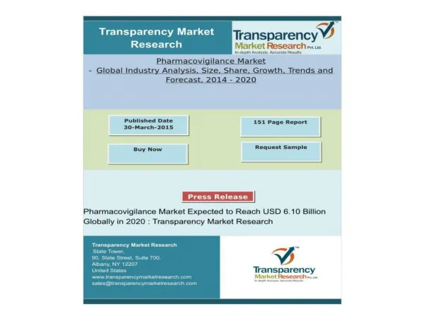 Pharmacovigilance Market- Global Industry Analysis, Size, Share, Growth, Trends and Forecast, 2014 - 2020