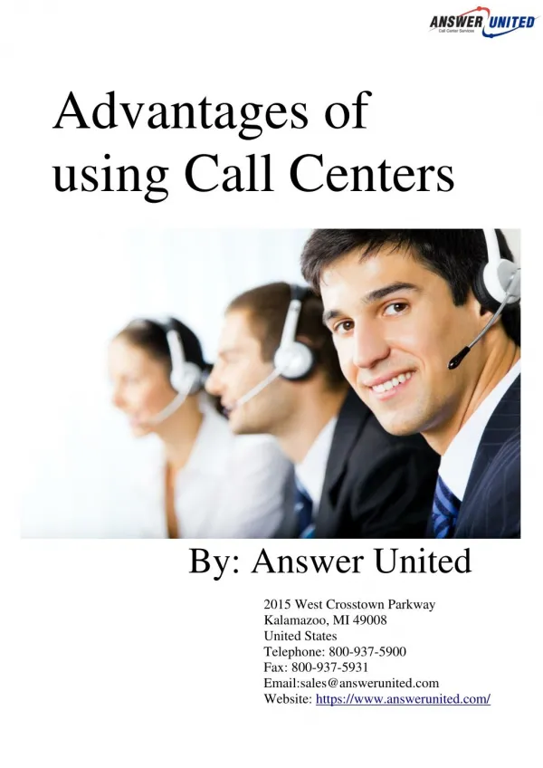 Advantages of using Call Centers