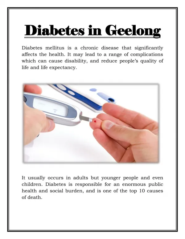 Diabetes Education in Geelong