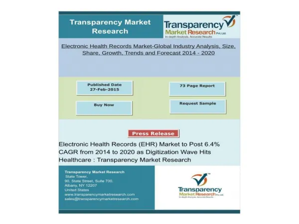 Electronic Health Records Market-Global Industry Analysis, Size, Share, Growth, Trends and Forecast 2014 - 2020