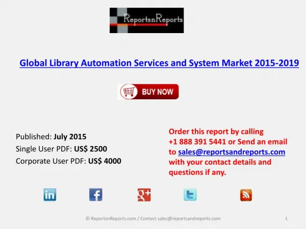 Global Library Automation Services and System Market 2015-2019