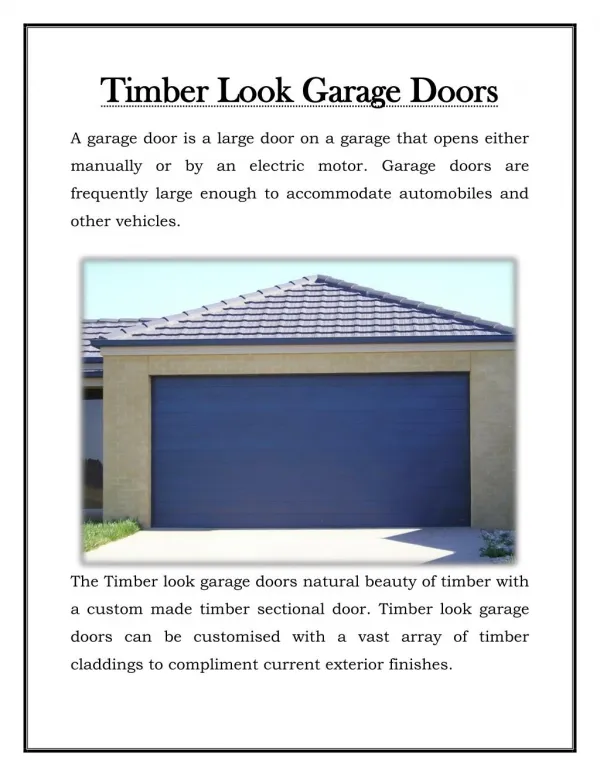 Timber Look Garage Doors